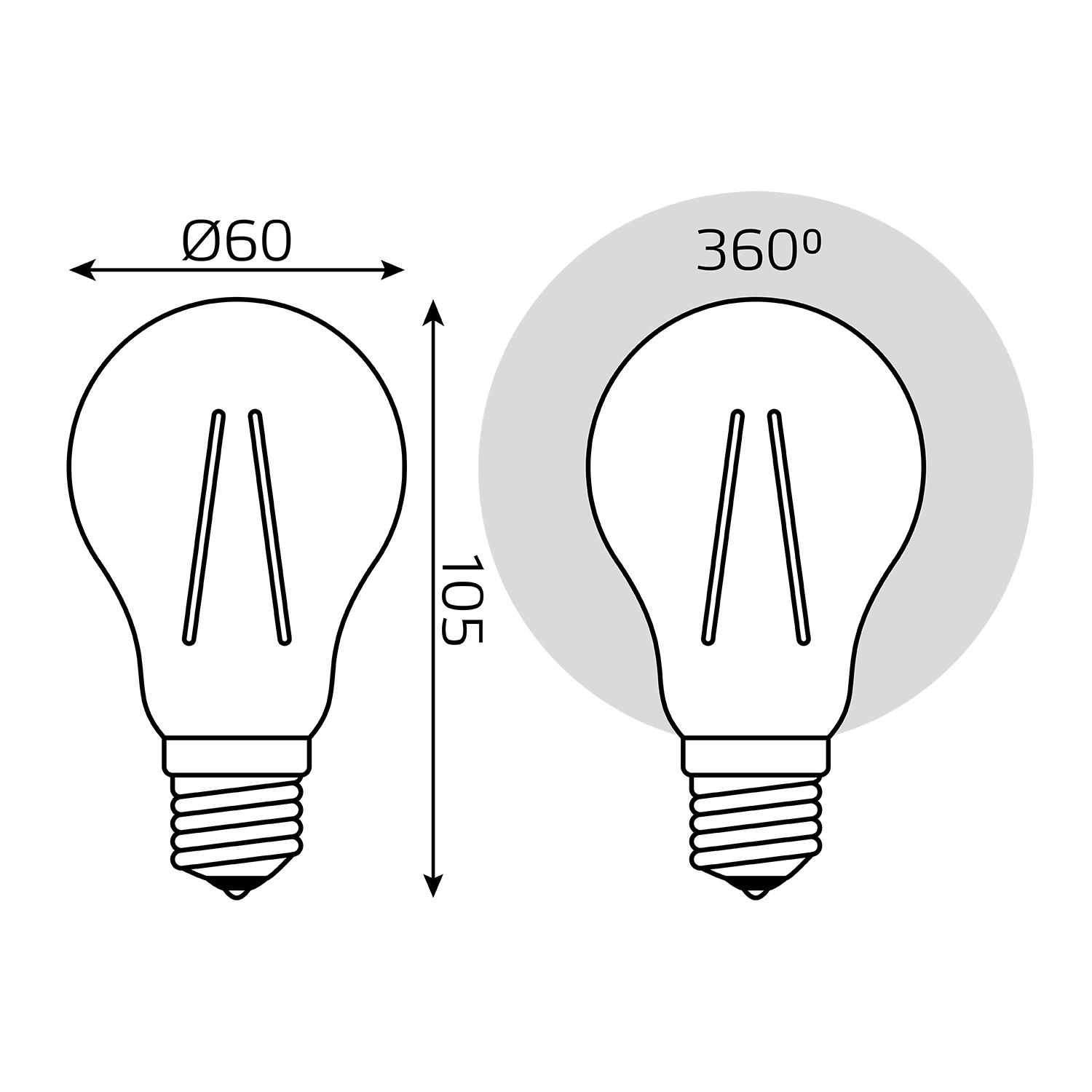 Лампа светодиодная Gauss Filament Elementary E27 9W 4100K 22229