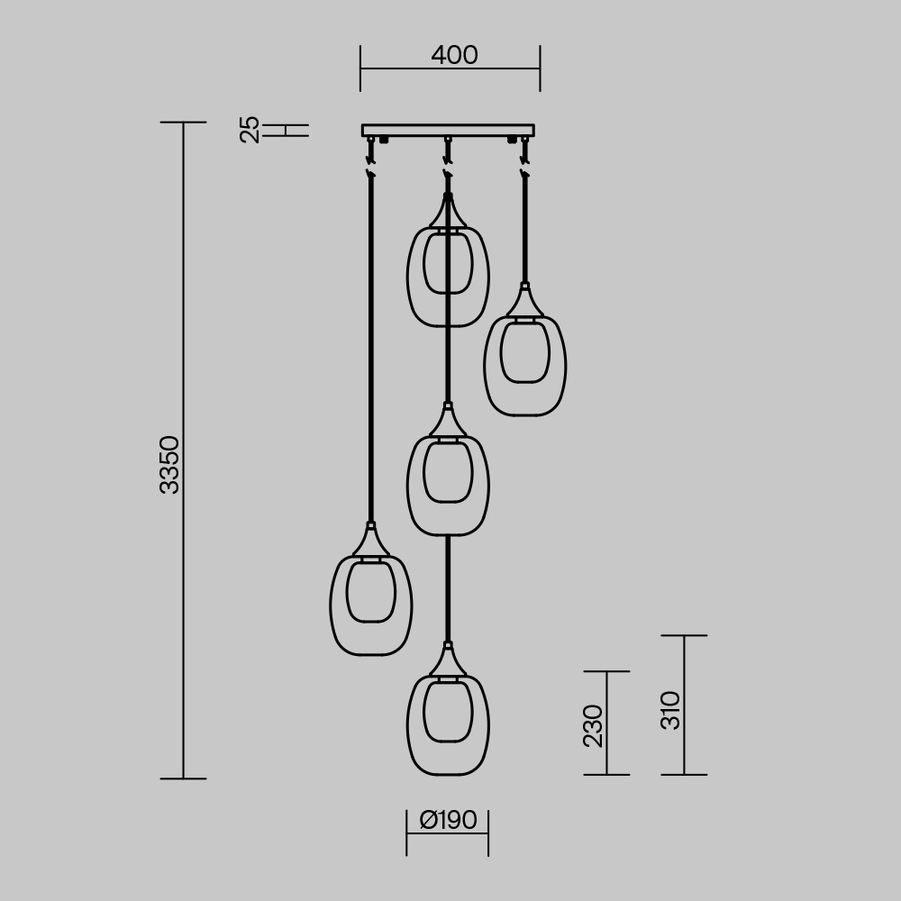Каскадная люстра Maytoni Aura MOD016PL-05BS