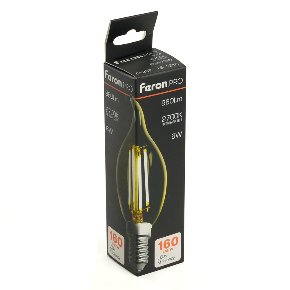Лампа светодиодная Feron LB-1216 E14 6W 2700K 51262