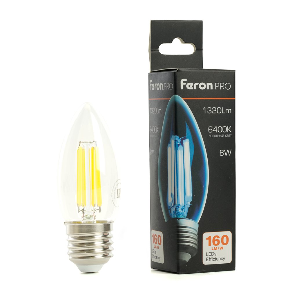 Светодиодная лампа Feron LB-1208 E27 8W 6400K 51243