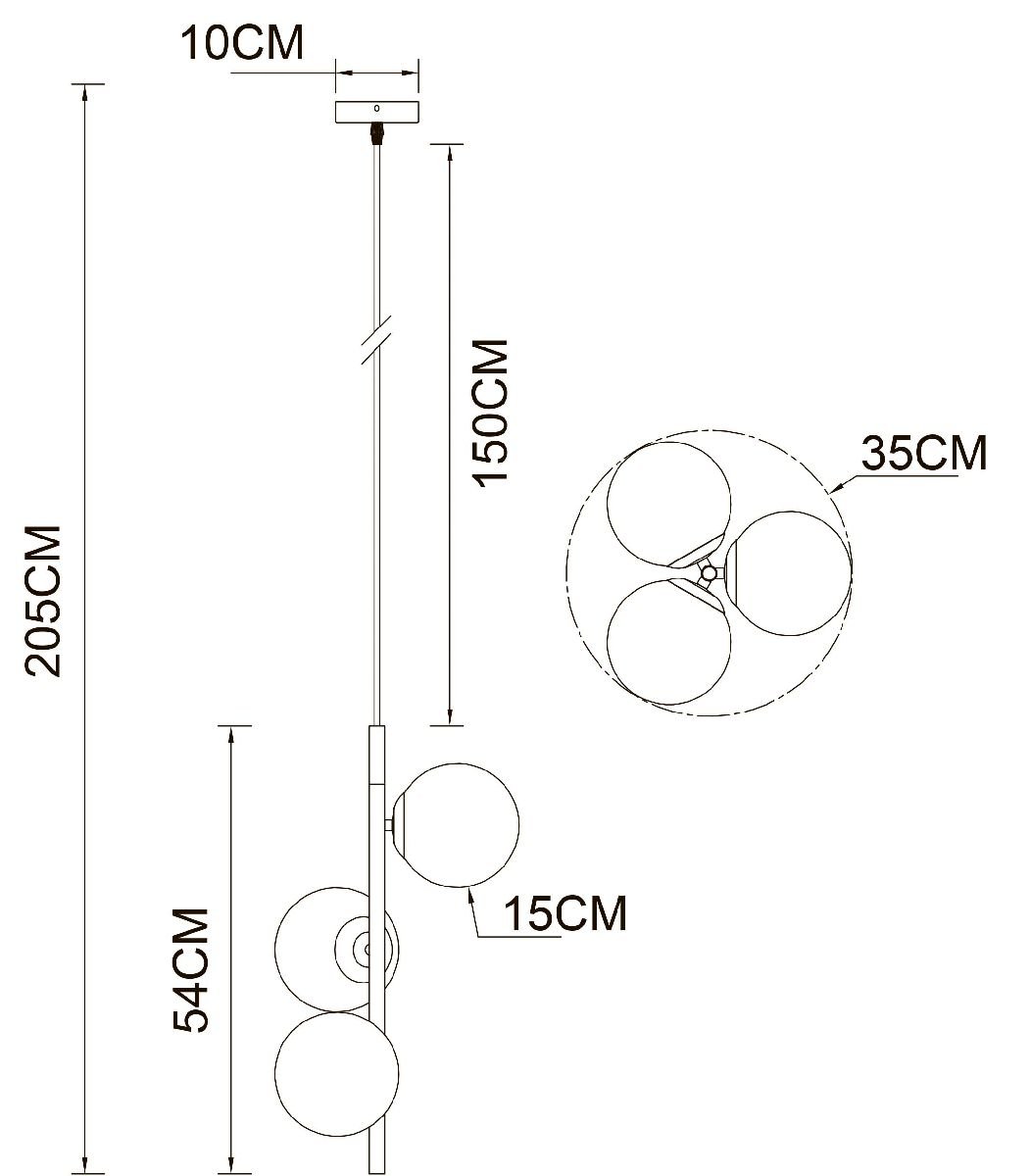 Подвесной светильник Arte Lamp Alcor A2224SP-3BK