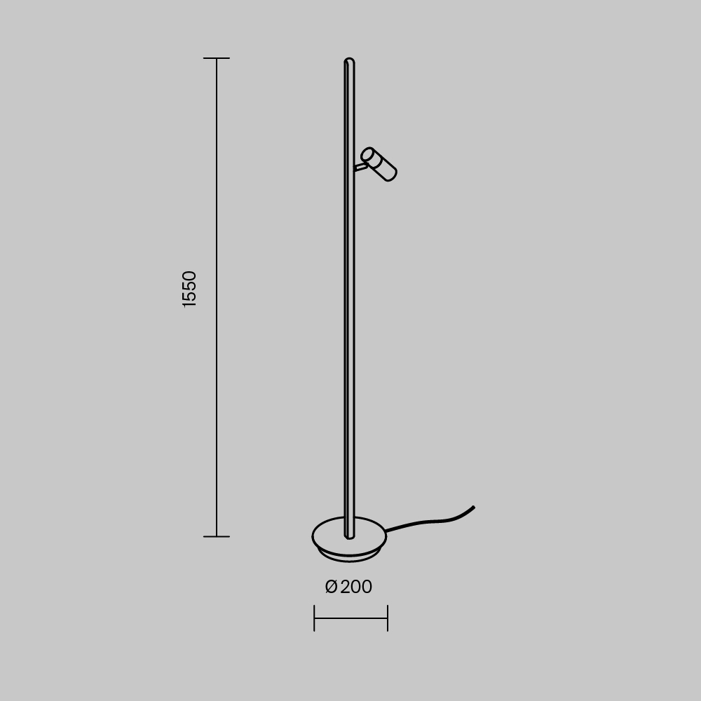Торшер Maytoni Thin MOD395FL-L28BS3K