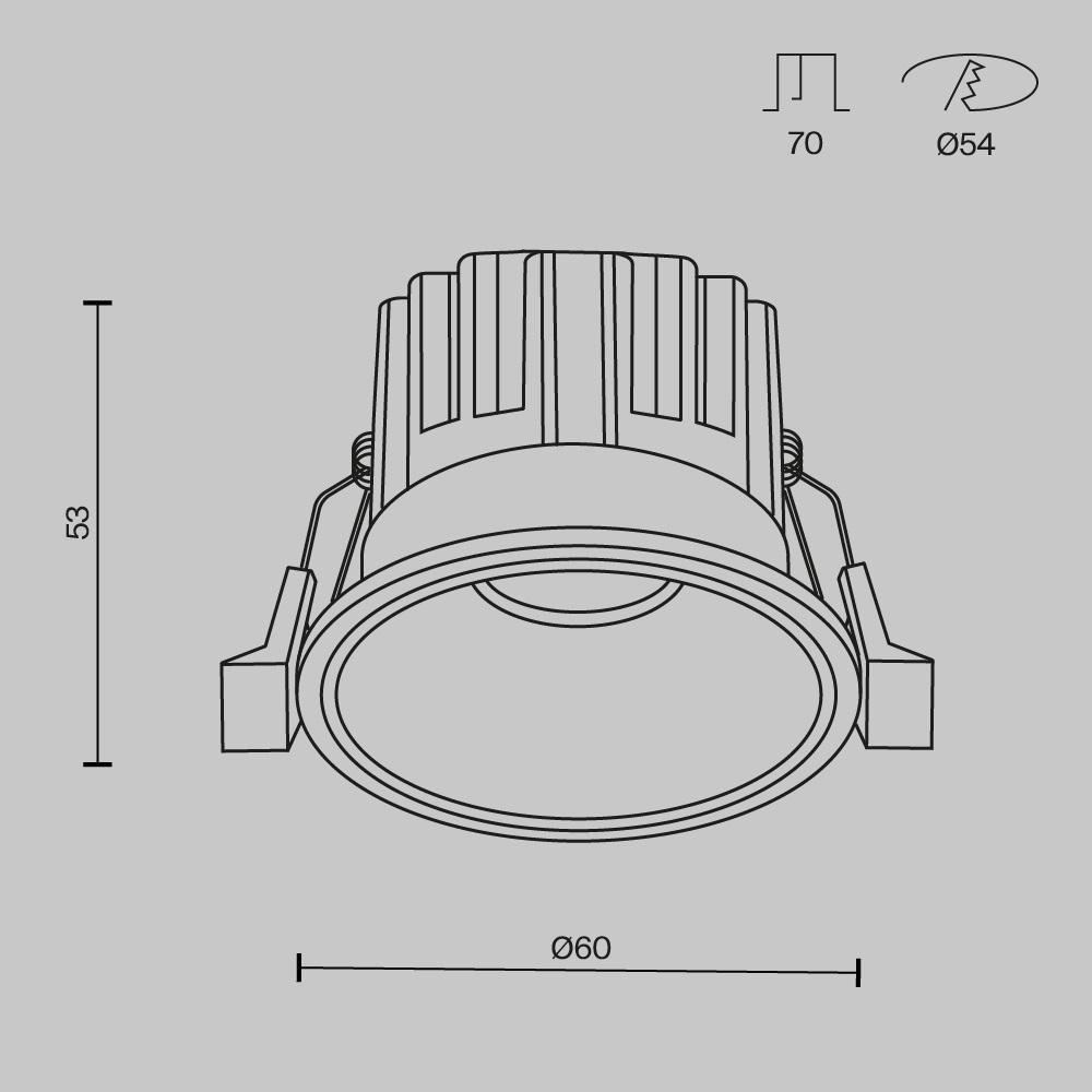 Встраиваемый светодиодный светильник Maytoni Round DL058-7W3K-B