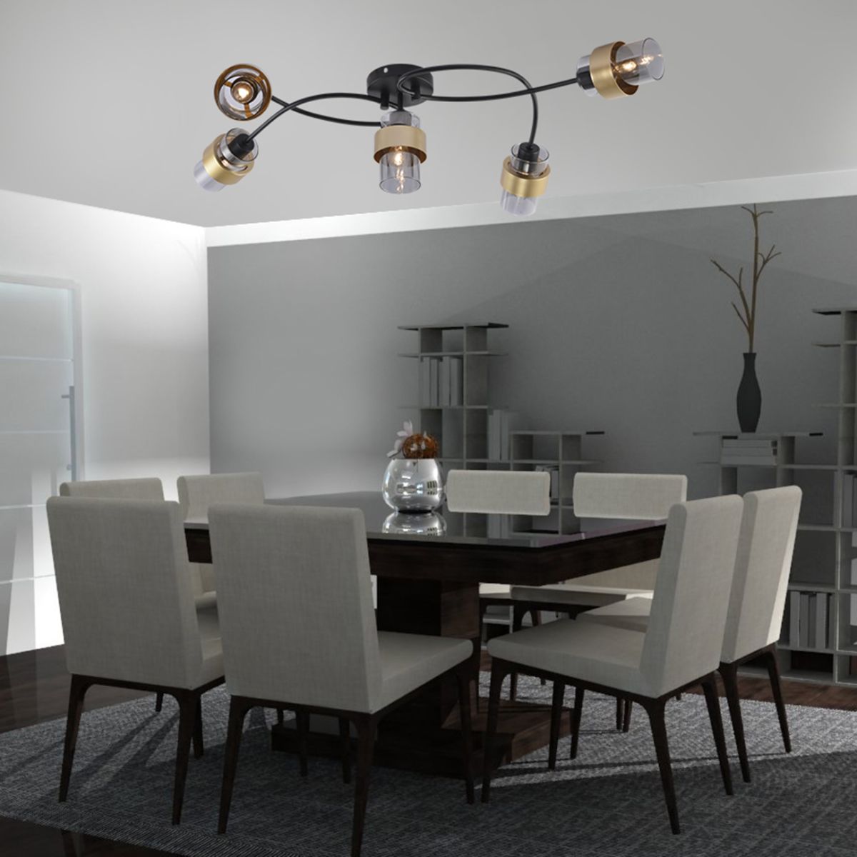 Потолочная люстра Escada Hurricane 1139/5P Black/Gold