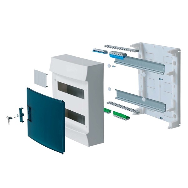 Бокс ABB Mistral41 накладной 24М (2x12) белая дверь с винтовым клеммным блоком