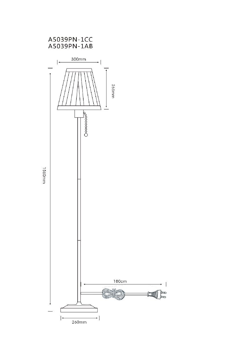 Торшер Arte Lamp Marriot A5039PN-1CC