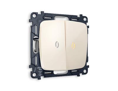 Комплект механизма 2-кл выключателя с подсветкой Ambrella Volt Omega MO304010