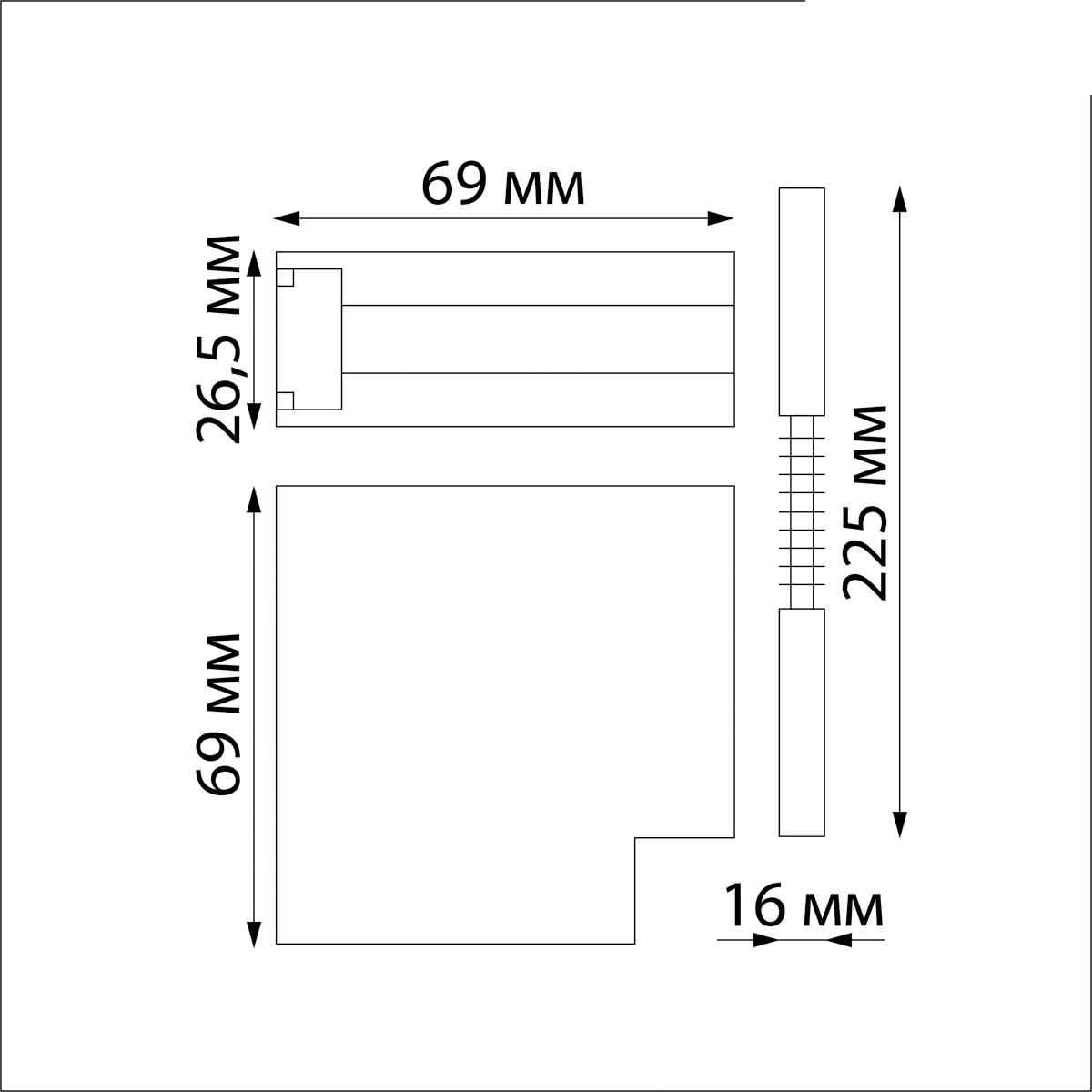 Коннектор Г-образный Novotech Shino Flum 135124