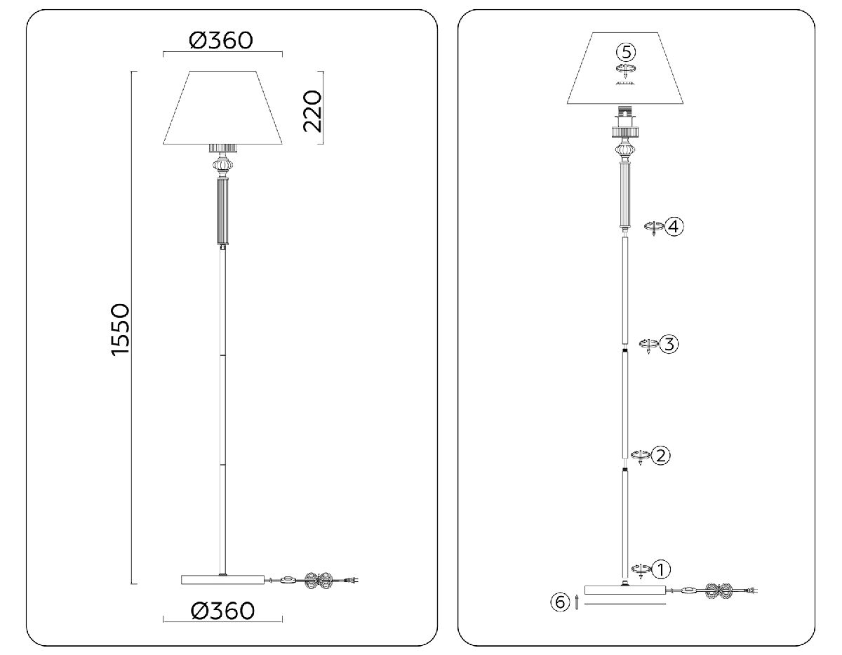 Торшер Ambrella Light High Light LH71028