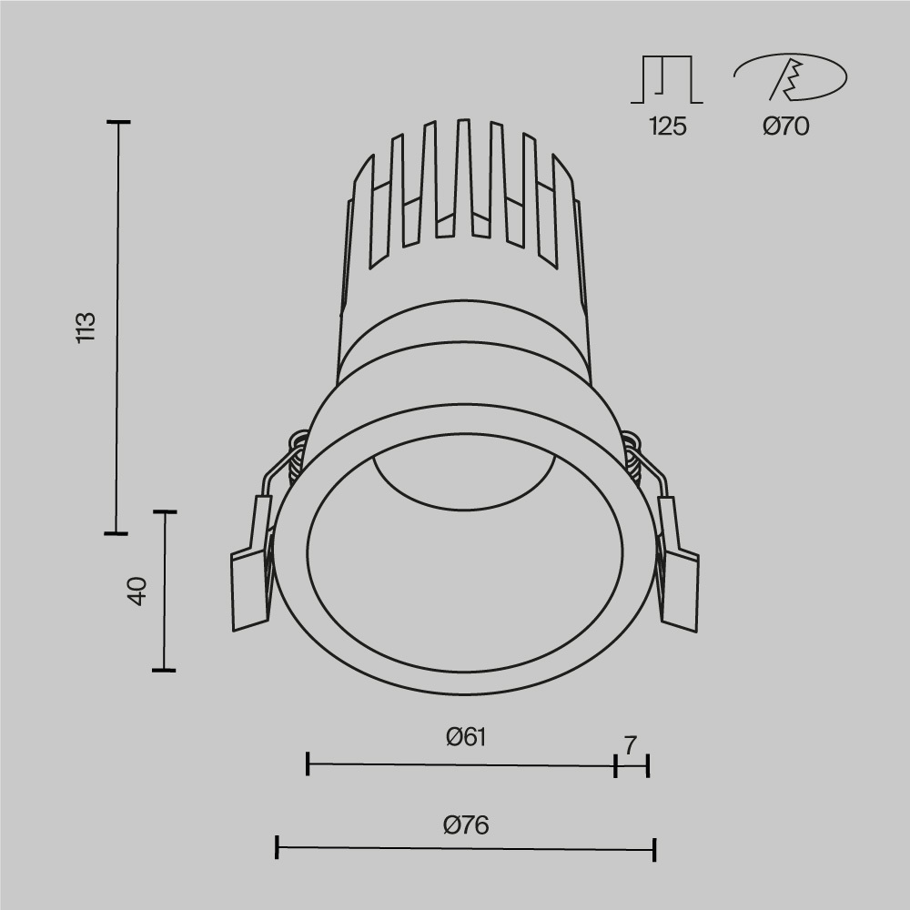 Встраиваемый светильник Maytoni Dip DL118-15W-2.7K-W