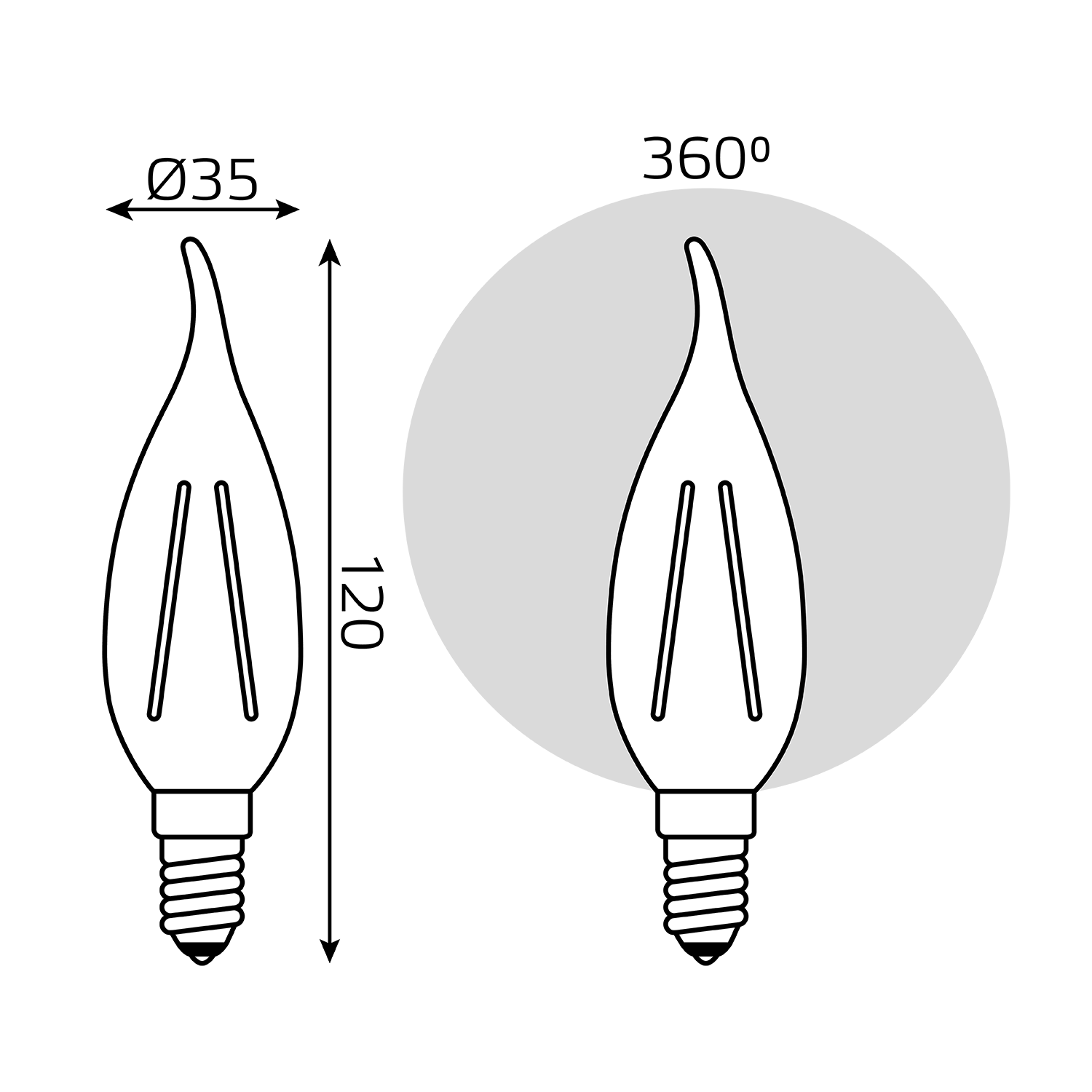 Лампа светодиодная Gauss Filament Elementary E14 12W 4100K 42122