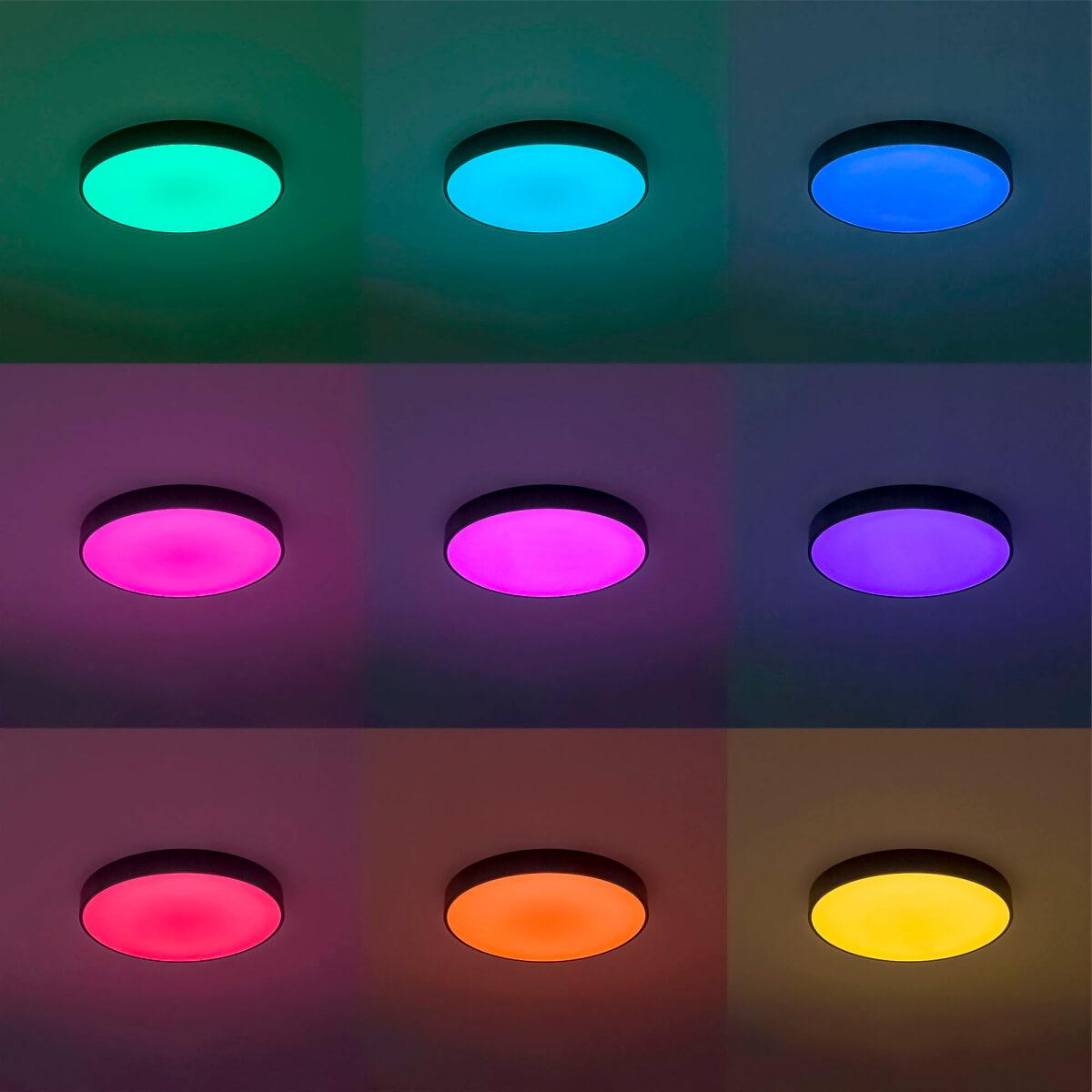 Потолочный светодиодный светильник с пультом ДУ Citilux Купер RGB Черный CL72495G1