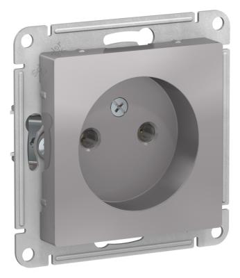 Розетка б/з, 16А, механизм Systeme Electric AtlasDesign Алюминий ATN000341