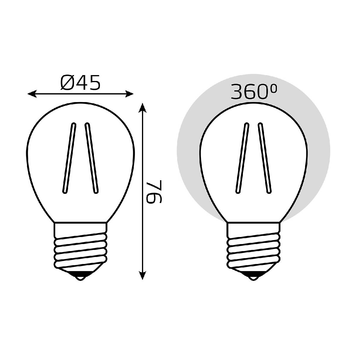 Лампа светодиодная Gauss Filament Elementary E27 10W 2700K 52210