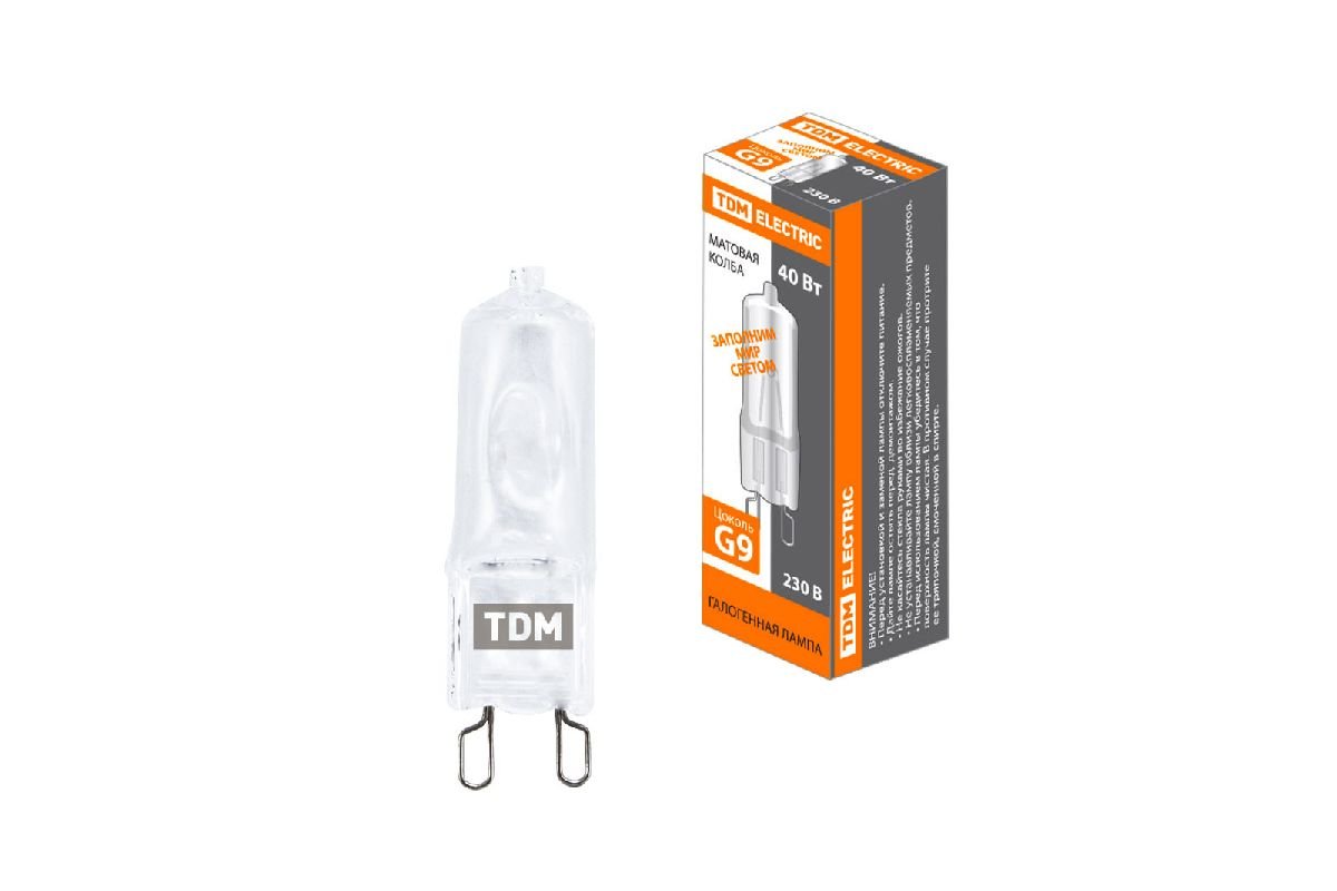 Лампа галогенная TDM Electric G9 40W 3000K матовая SQ0341-0057