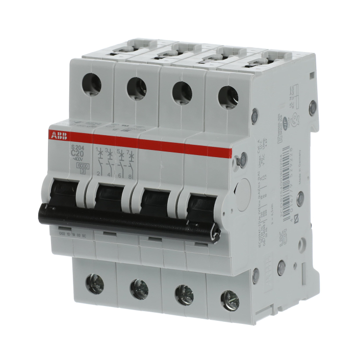 Автоматический выключатель ABB S204 4-полюсный C20 6кА