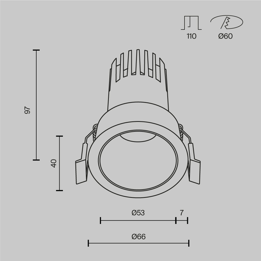 Встраиваемый светильник Maytoni Technical Dip DL116-10W-3K-B