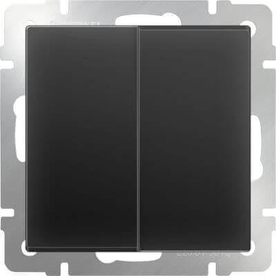 Выключатель Werkel двухклавишный проходной черный матовый W1122008 4690389156724