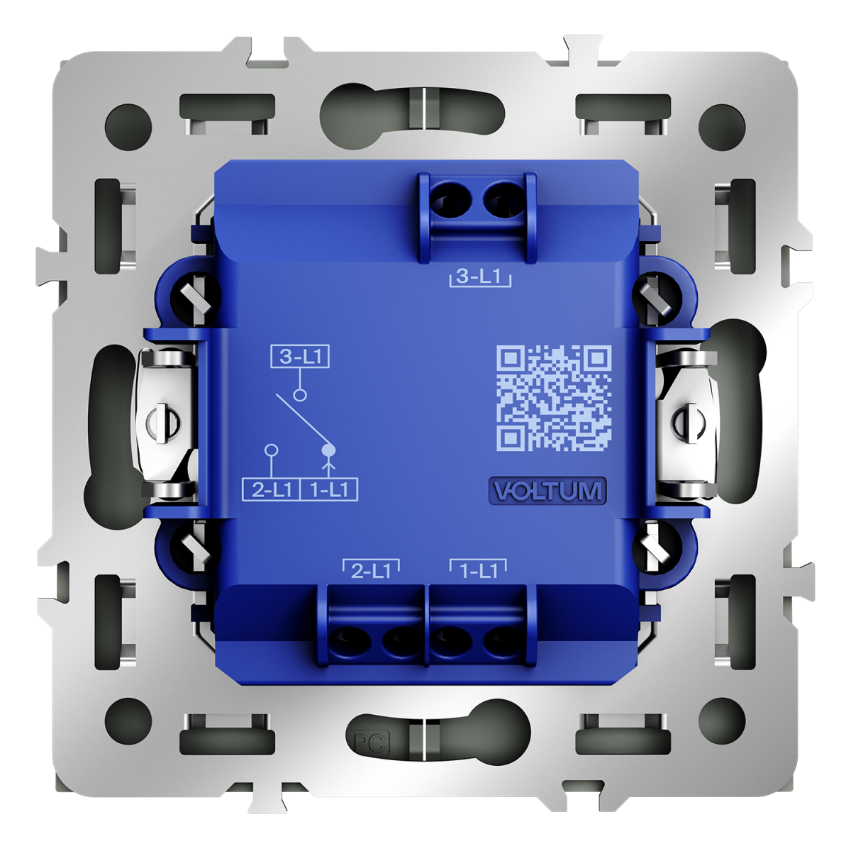 Выключатель встраиваемый Voltum S70 для жалюзи 10А, (титан) VLS020706