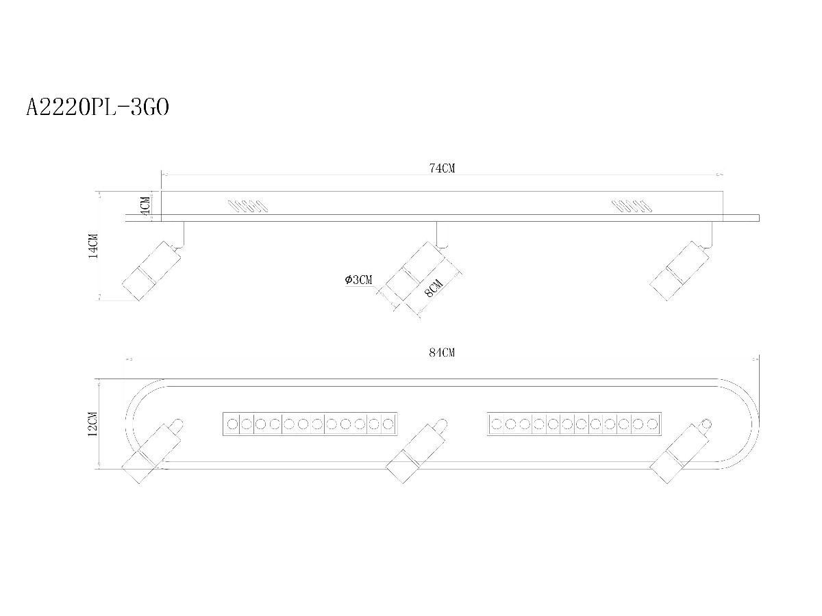 Спот Arte Lamp Pisces A2220PL-3GO