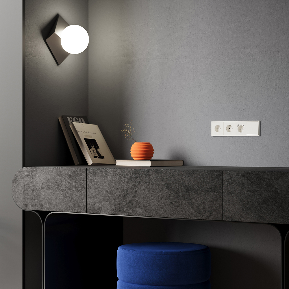 Клавиша для выключателя/переключателя одноклавишного с подсветкой Voltum S70 (хлопок) VLS000213