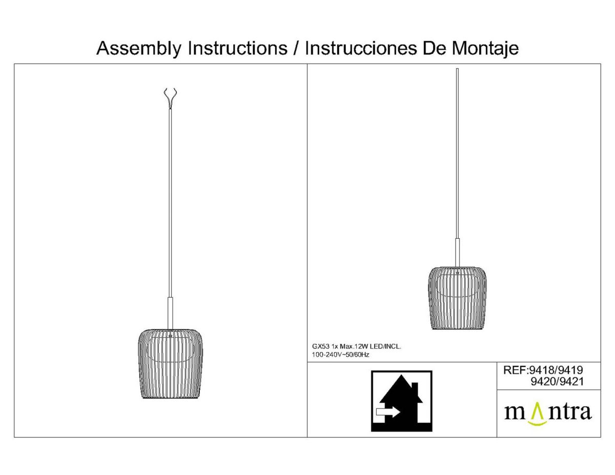 Подвесной светильник Mantra Dubai 9421 (3L)+9462