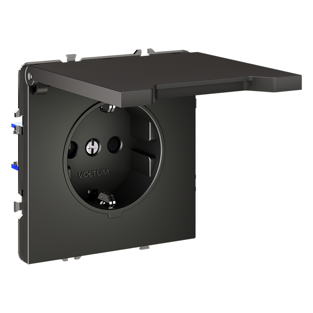 Розетка с защитными шторками и крышкой Voltum S70 VLS040306