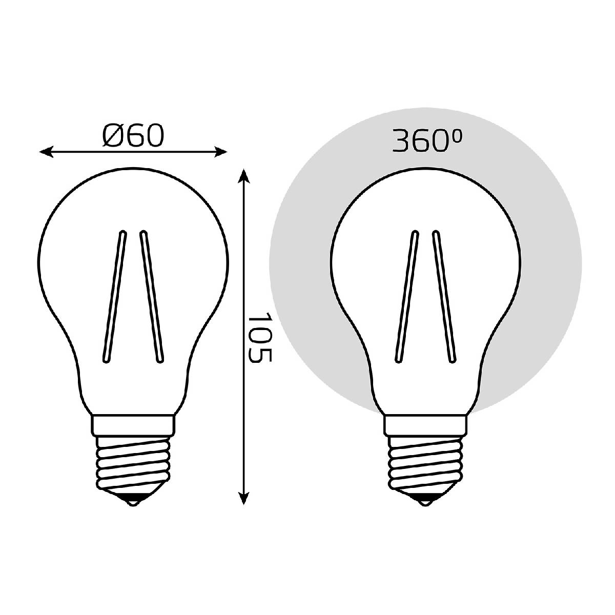 Лампа светодиодная Gauss Filament E27 18W 2700K 102902118