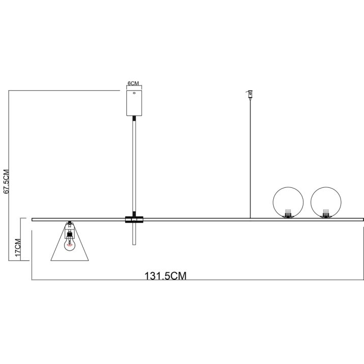 Люстра на штанге Arte Lamp Jacob A7029PL-3BK