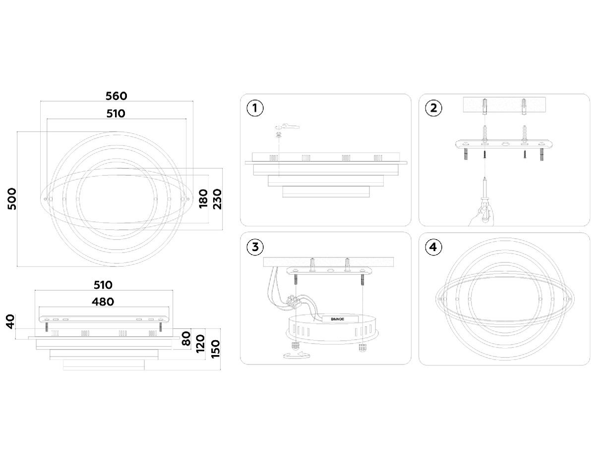 Потолочная люстра Ambrella Light Disk FA8522