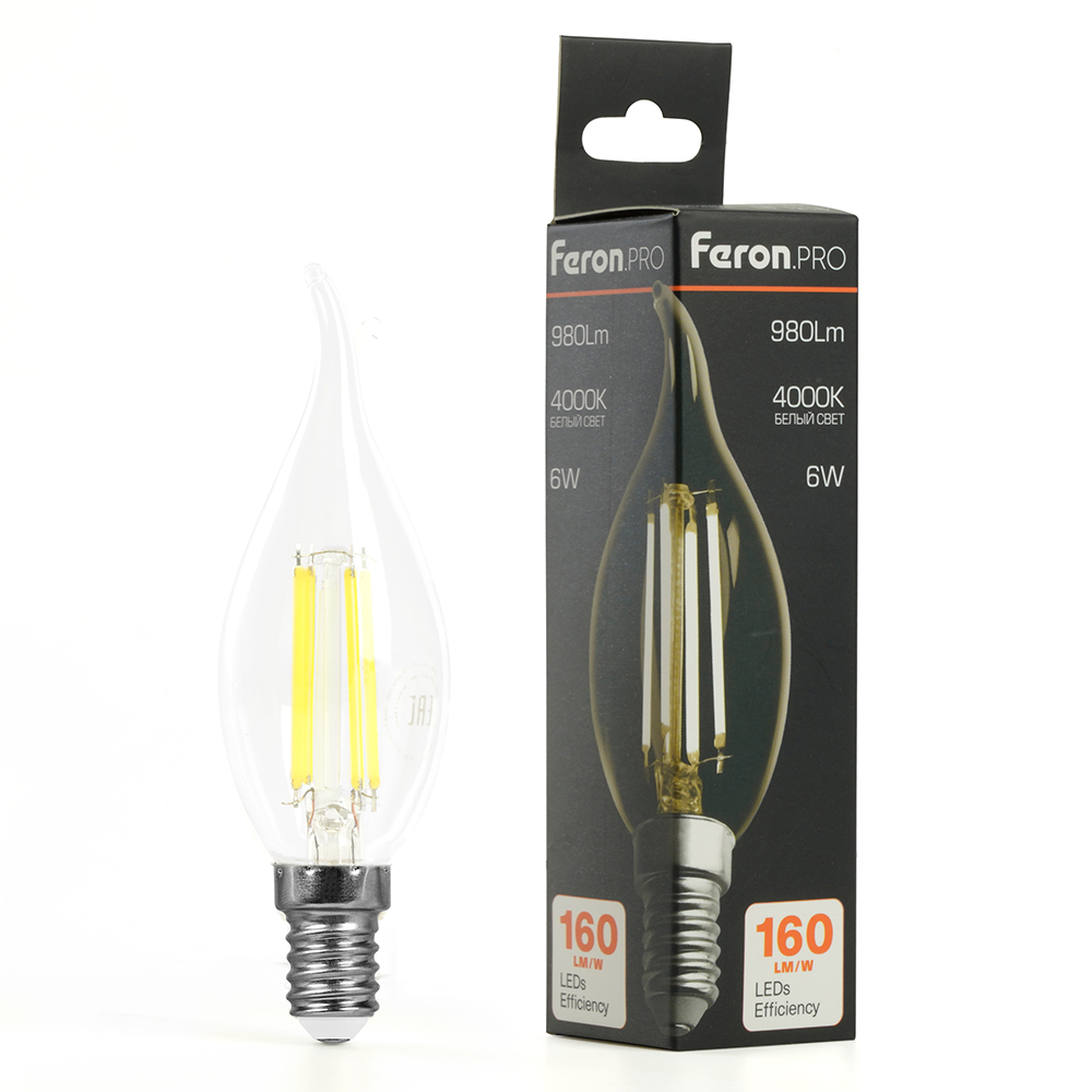 Лампа светодиодная Feron LB-1216 E14 6W 4000K 51263