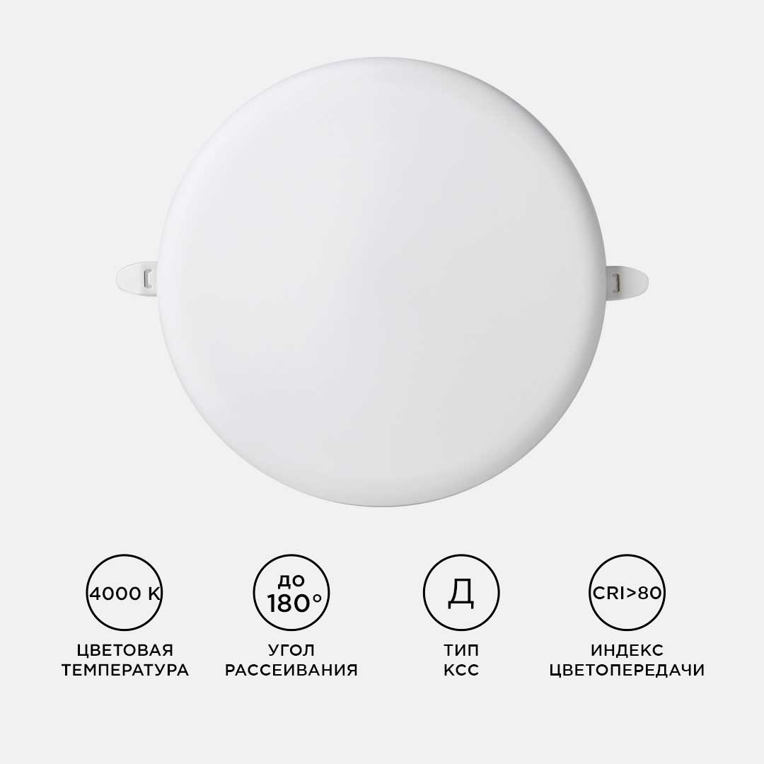 Встраиваемая светодиодная панель безрамочная Apeyron FLP 06-110