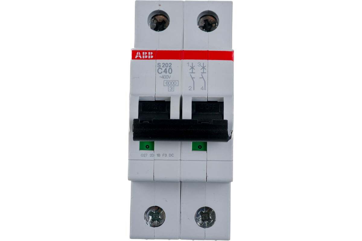 Автоматический выключатель ABB S202 2-полюсный C40 6кА