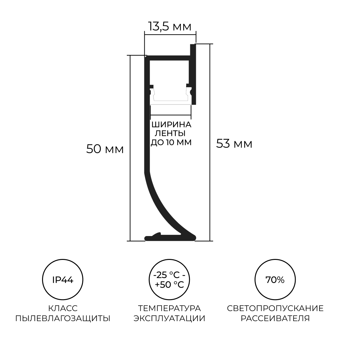 Алюминиевый профиль (комплект) Apeyron 08-66-Ч