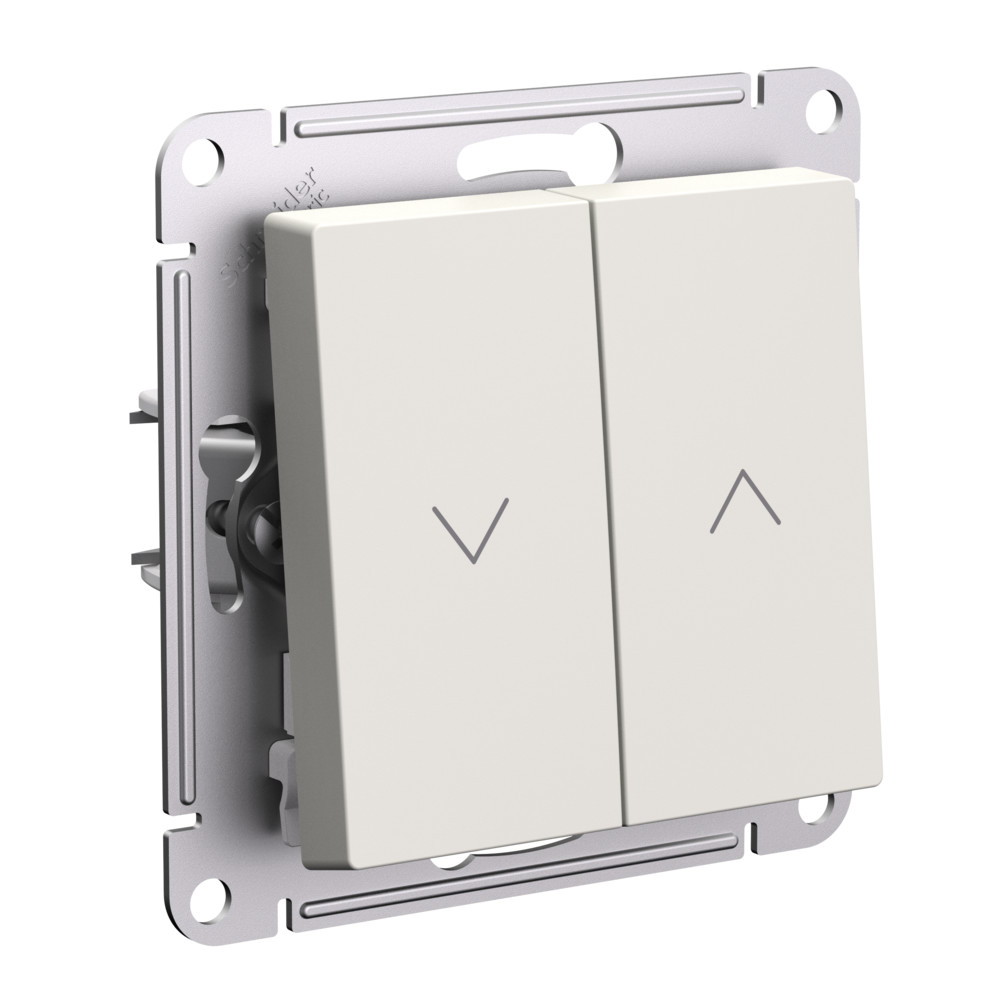 Выключатель 2-клавишный жалюзи, 10А Systeme Electric AtlasDesign Бежевый ATN000219