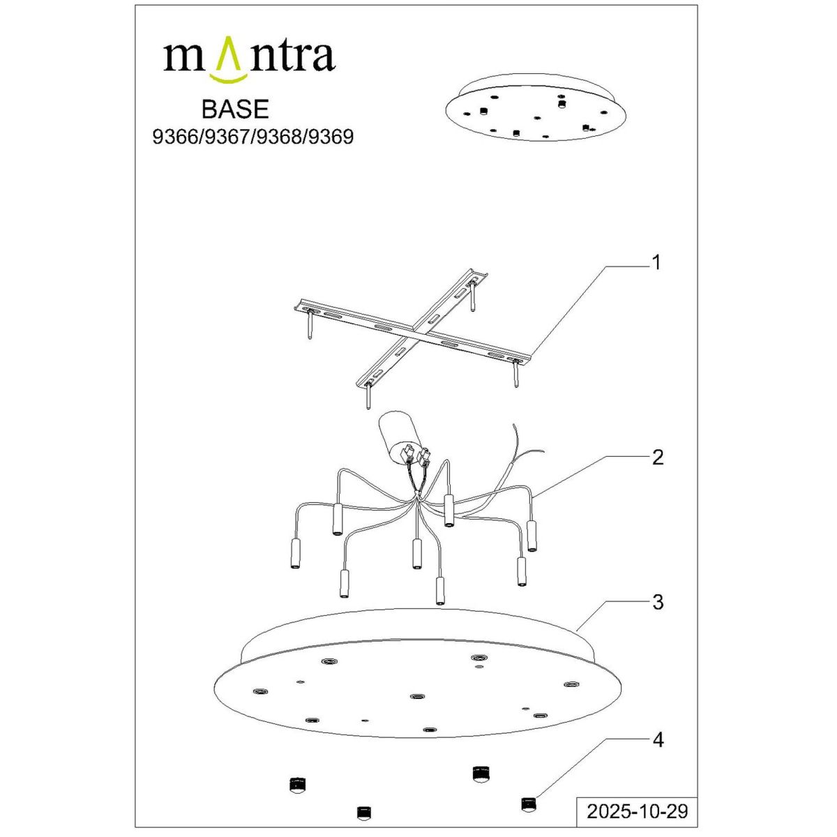 Подвесная люстра Mantra Boomerang 9368+9245 (8L)