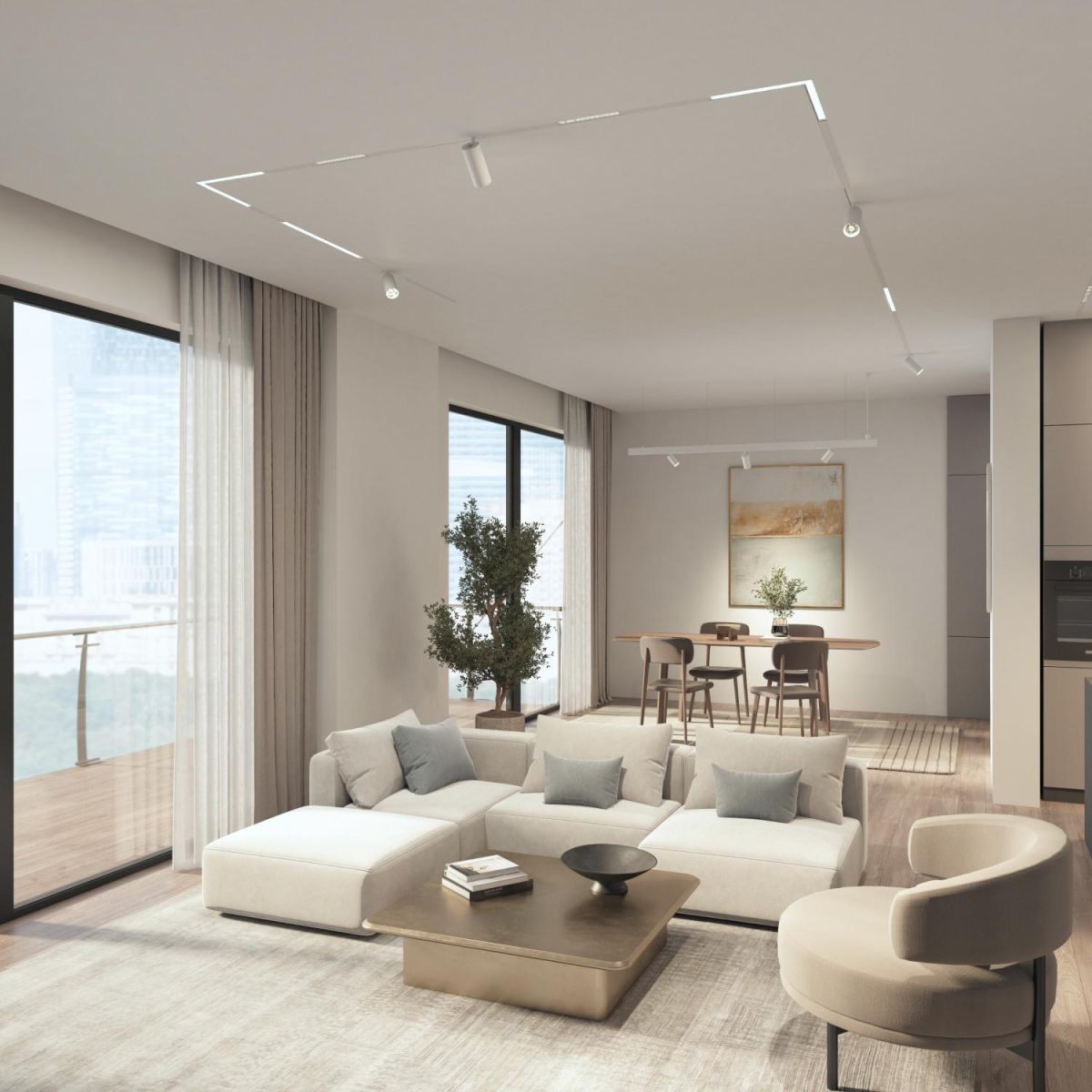 Трековый однофазный светильник Denkirs Simple Linear DK8203-WH