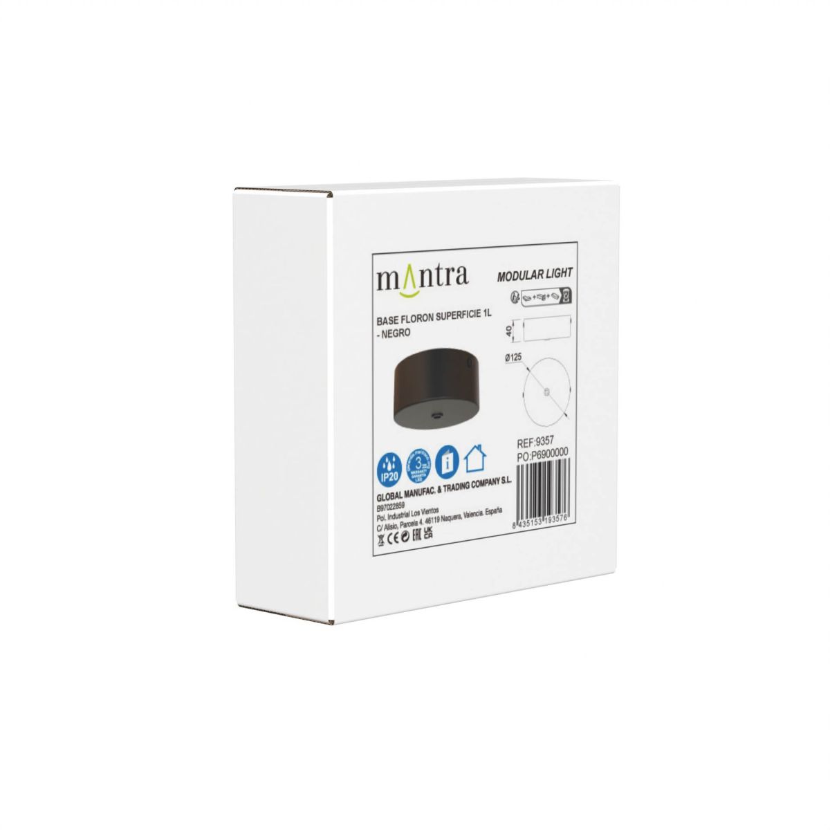 Основание потолочное 1L Mantra Modular Light Florones 9357
