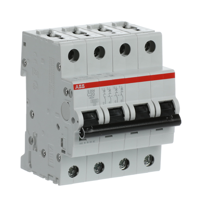 Автоматический выключатель ABB S204 4-полюсный C20 6кА