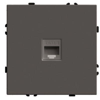Розетка компьютерная 1-местная RJ-45 (механизм) Stekker Эмили RST00-5117-09 антрацит soft touch