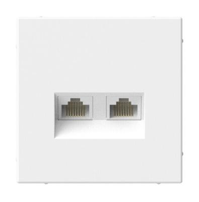 Розетка двойная компьютерная RJ45+RJ45, кат. 5е, механизм. Systeme Electric ArtGallery Лотос GAL001385