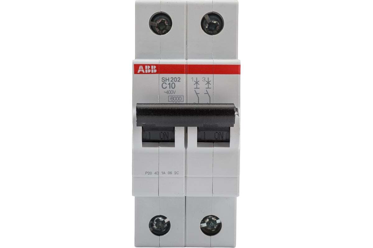Автоматический выключатель ABB SH202 2-полюсный C10 6кА