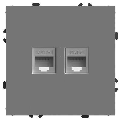 Розетка компьютерная 2-местная RJ-45 Stekker Эмили RST00-5111-10 49952