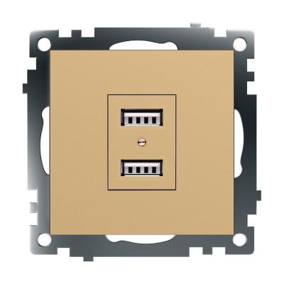 Розетка 2хUSB Stekker Катрин золото GLS10-7115-08 49229
