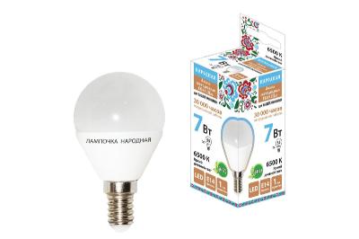 Лампа светодиодная TDM Electric Народная Е14 7W 6500K матовая SQ0340-1549