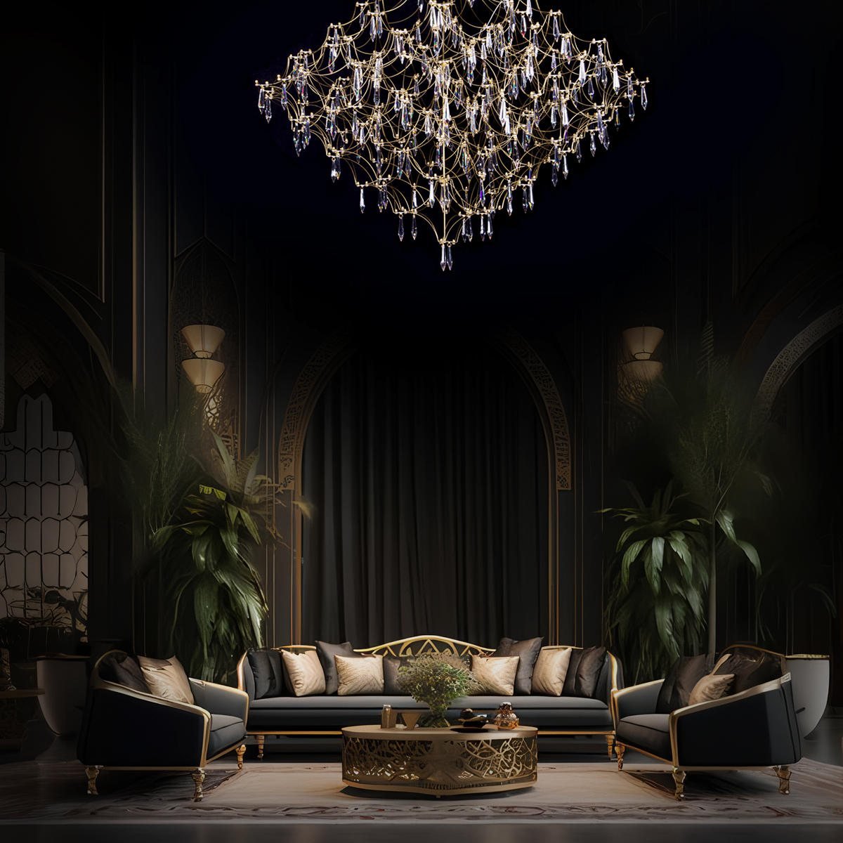 Подвесная люстра Loft IT Mira 10259/1200 Gold Asfour