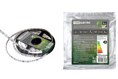 Светодиодная лента TDM Electric 12В 5050/2835 8Вт/м RGB/3000K 5м IP20 SQ0331-0376