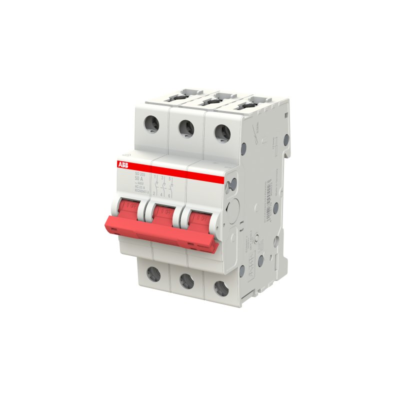 Рубильник модульный ABB SD203/50 3P 50А рычаг красный (выключатель нагрузки)